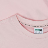 Памучна тениска със сребристо лого, светлорозова Puma 345839 3