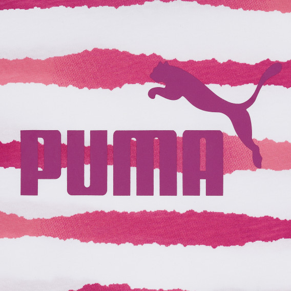 Памучна тениска на райе с лого, многоцветна Puma 345842 2