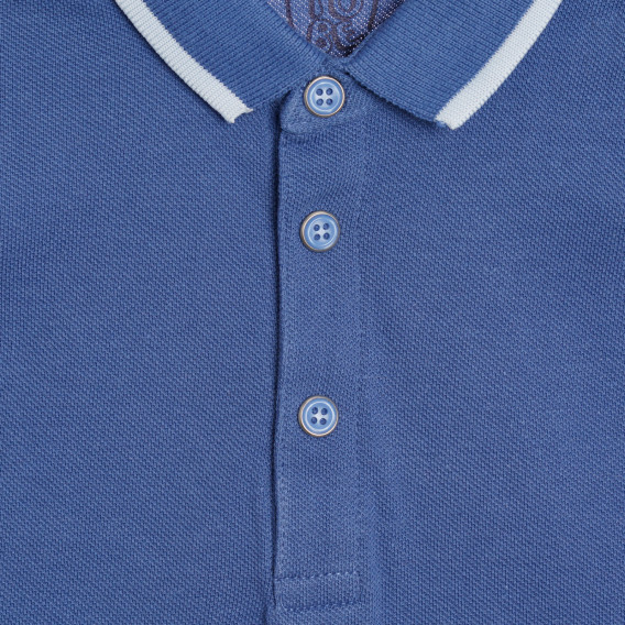 Памучна блуза с акцент на яката, синя Chicco 346303 2