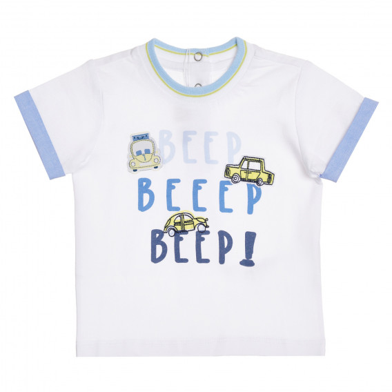 Тениска с цветни акценти и апликация на коли- beep-beep! Chicco 346578 