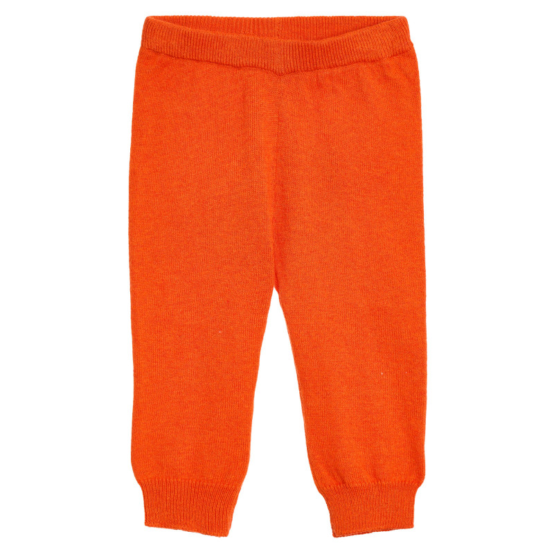 Втален панталон с рипсен ластик, оранжев  346623