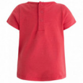 Памучна червена тениска с къс ръкав за момиче, с многоцветен принт Tuc Tuc 34678 2