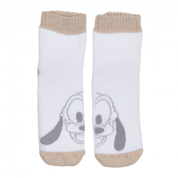 Чорапи с щампа и бежов акцент за бебе, бели Chicco 347014 5
