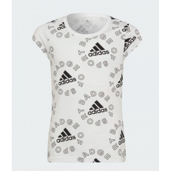 Памучна тениска G LOGO T ESS, бяло и черно Adidas 347137 