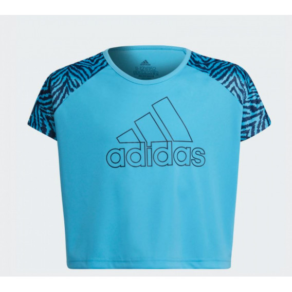 Тениска със скъсена кройка, синя Adidas 347140 