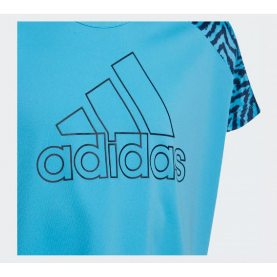Тениска със скъсена кройка, синя Adidas 347142 3