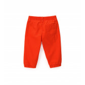 Памучен панталон с ластици на крачолите за бебе, червен Original Marines 347229 5