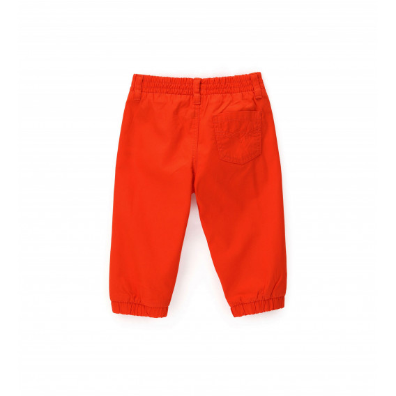 Памучен панталон с ластици на крачолите за бебе, червен Original Marines 347229 5