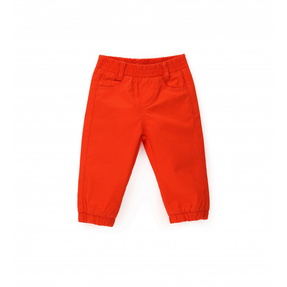 Памучен панталон с ластици на крачолите за бебе, червен Original Marines 347231 
