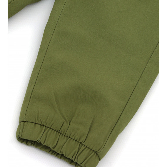Памучен панталон за бебе, зелен цвят Original Marines 347233 4