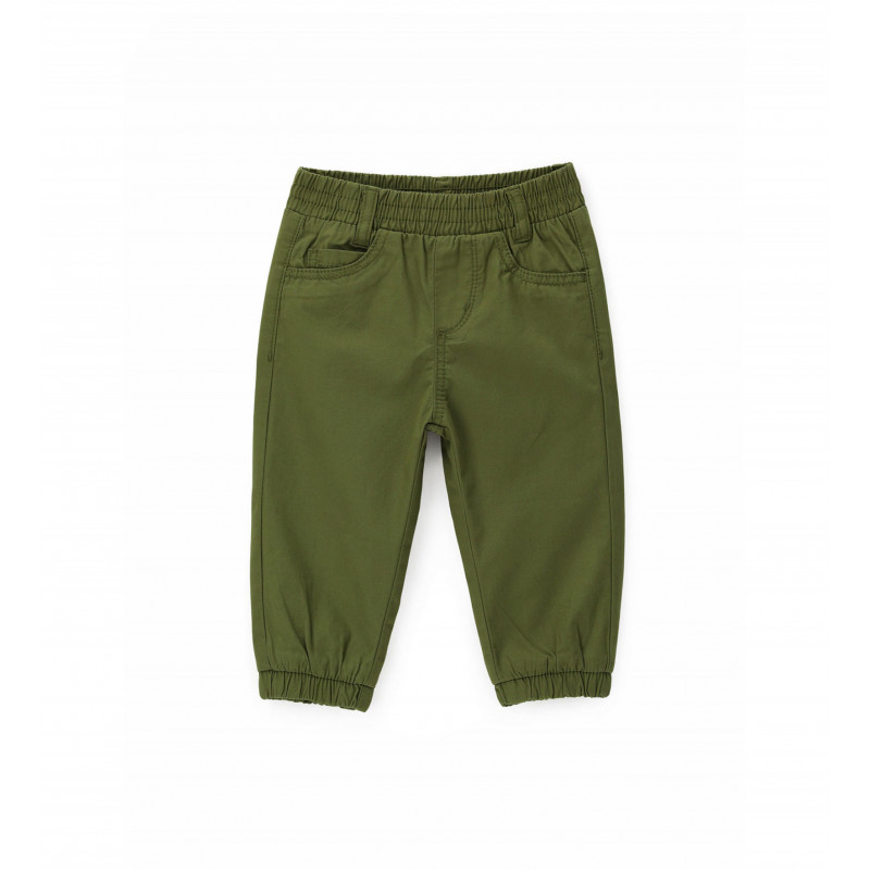 Памучен панталон за бебе, зелен цвят  347236