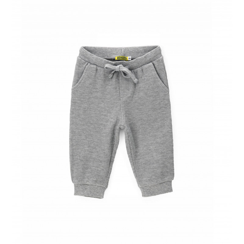 Памучен спортен панталон за бебе, сив цвят  347252
