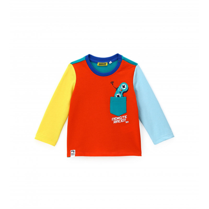 Памучна блуза с принт Remote Racer, многоцветна  347277