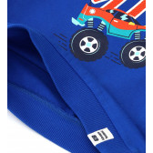 Памучна блуза за бебе с дълъг ръкав и принт на коли, синя Original Marines 347287 7
