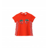 Блуза с къс ръкав за бебе, асиметричен гръб, червена Original Marines 347367 