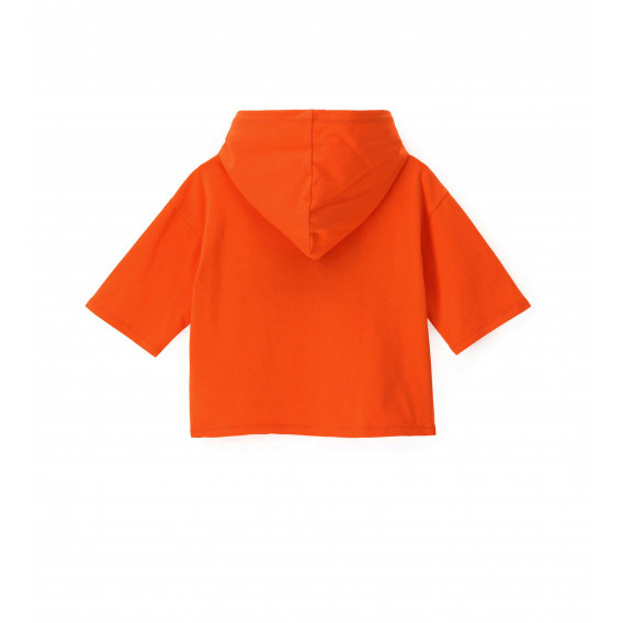 Тениска с качулка и пайети, оранжев цвят Original Marines 347674 2