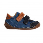 Обувки от естествена кожа с кафяви акценти, сини Chicco 347804 