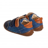 Обувки от естествена кожа с кафяви акценти, сини Chicco 347806 3