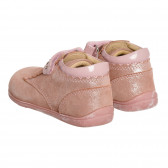 Обувки от естествена кожа с бляскав акцент, розови Chicco 347946 3