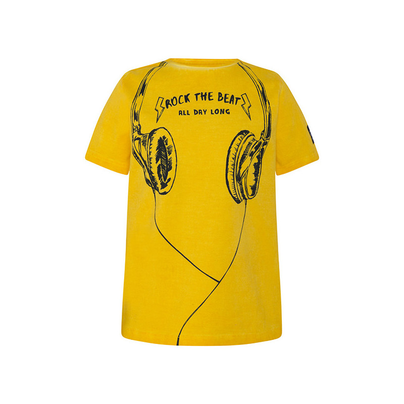 Памучна тениска с принт слушалки за момче  34800