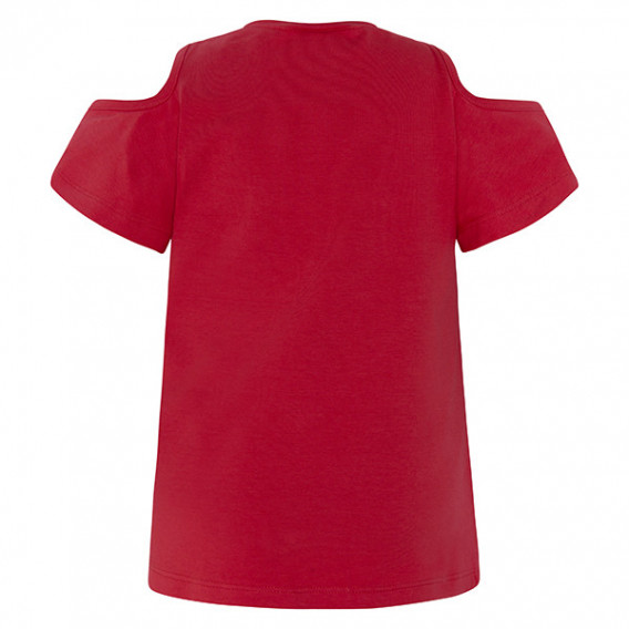 Памучна блуза в цикламен цвят с къс ръкав и голи рамене за момиче Tuc Tuc 34828 2