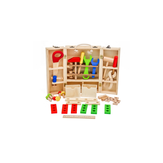 Дървена играчка - кутия с инструменти, 20/30, голяма WOODEN 348323 6