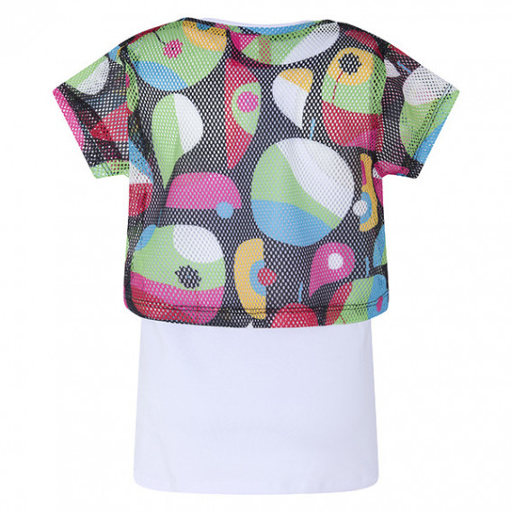 Удължена тениска от две части с къс ръкав с цветни щампи за момиче Tuc Tuc 34902 2