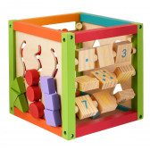 Дървен дидактически активен образователен куб WOODEN 350213 4