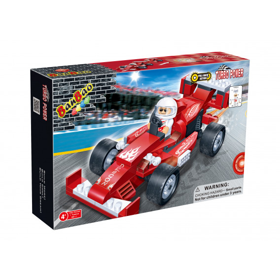 Конструктор "Червена състезателна кола от F1" със 102 части BANBAO 350504 7