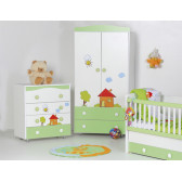 Бебешко креватче, Калина с подвижна решетка, зелено Dizain Baby 35073 3