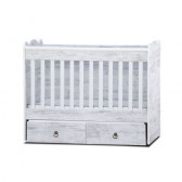 Бебешко креватче, Тони антик - трансформиращо, бяло Dizain Baby 35075 