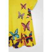 Рокля с къс ръкав с щампа на пеперуди, жълта DESIGUAL 352299 3