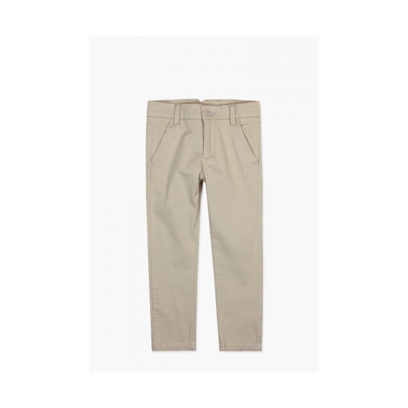 Памучен панталон с еластан за момче с изчистен дизайн  35259