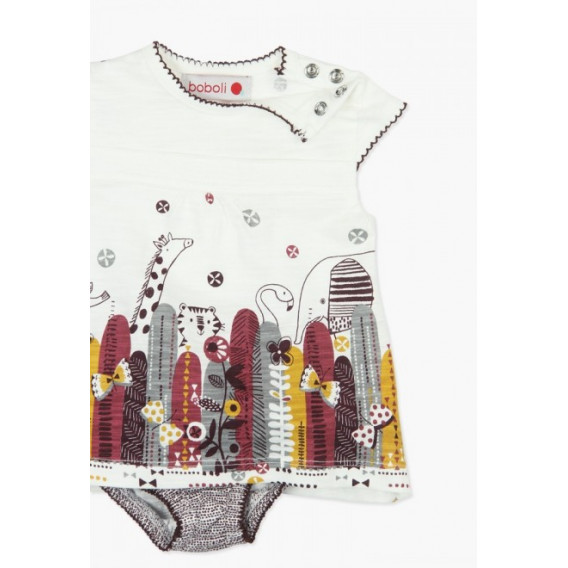 Памучна рокля за бебе с гащички Boboli 35265 3