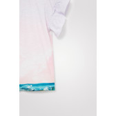 Блуза с къс ръкав Фламинго, бяла DESIGUAL 353516 4