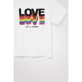 Блуза с къс ръкав Rainbow Love, бяла DESIGUAL 353557 3