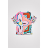 Блуза с къс ръкав и големи рисувани цветя, многоцветна DESIGUAL 353691 2
