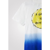 Блуза с къс ръкав Smiley Tie-dye, синя DESIGUAL 354416 2