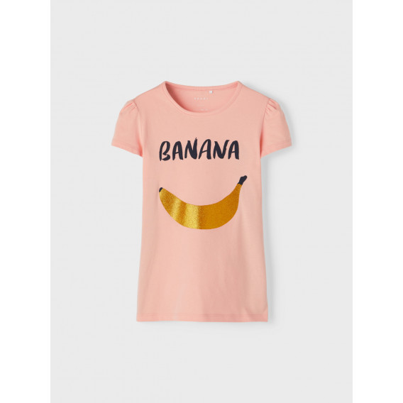Блуза с къс ръкав Banana, корал Name it 357391 