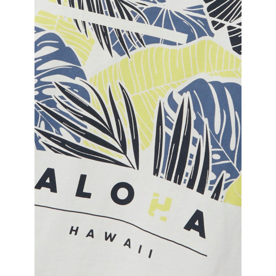 Потник с щампа и надпис Aloha Hawaii, бял Name it 357436 3