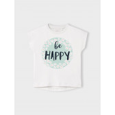 Тениска Be Happy, бяла Name it 357907 2