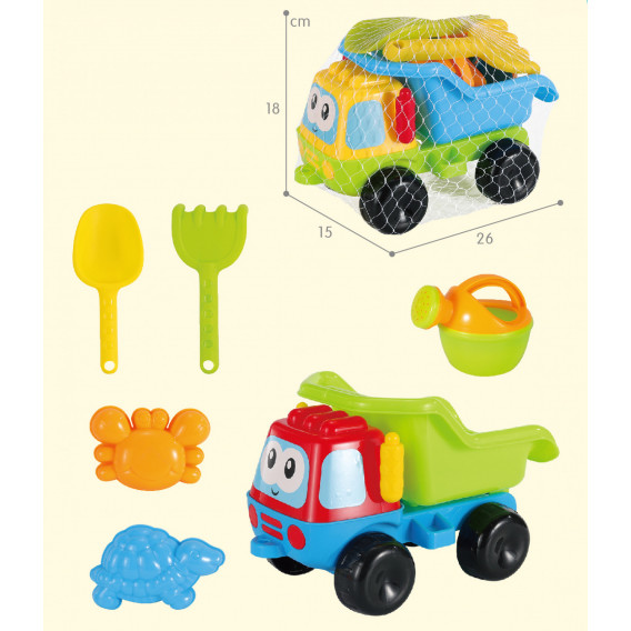Детски плажен комплект за игра с камионче и лейка, 6 части GOT 359879 9