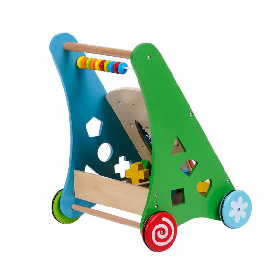 Детска дървена играчка за бутане - проходилка с активности WOODEN 359994 11
