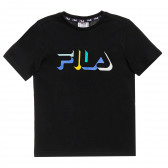 Памучна тениска с логото на бранда, черна Fila 360031 