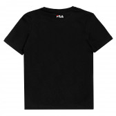 Памучна тениска с логото на бранда, черна Fila 360037 4