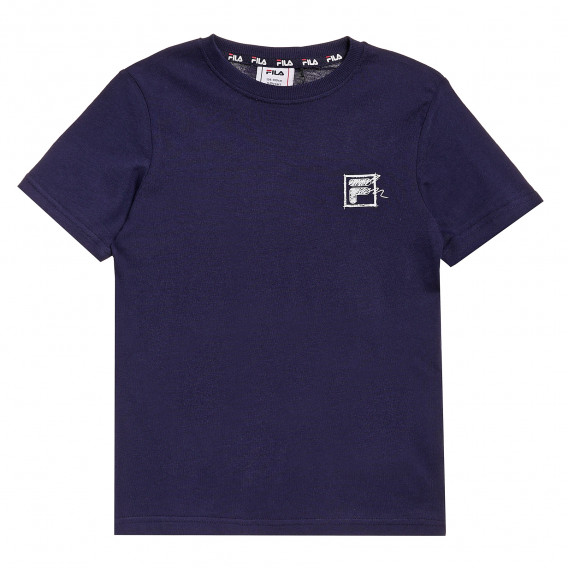 Тениска от органичен памук с логото на бранда, синя Fila 360039 