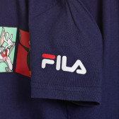Памучна тениска с щампа Bugs Bunny и приятели, синя Fila 360053 3