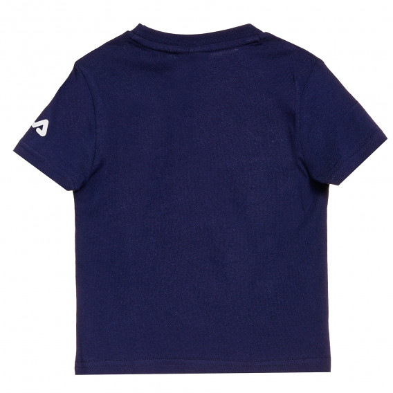 Памучна тениска с щампа Bugs Bunny и приятели, синя Fila 360054 4