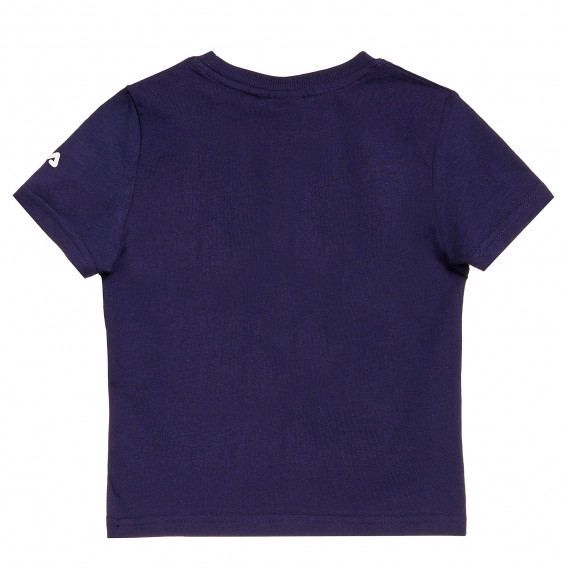 Тениска от органичен памук с щампа на бранда, синя Fila 360163 4