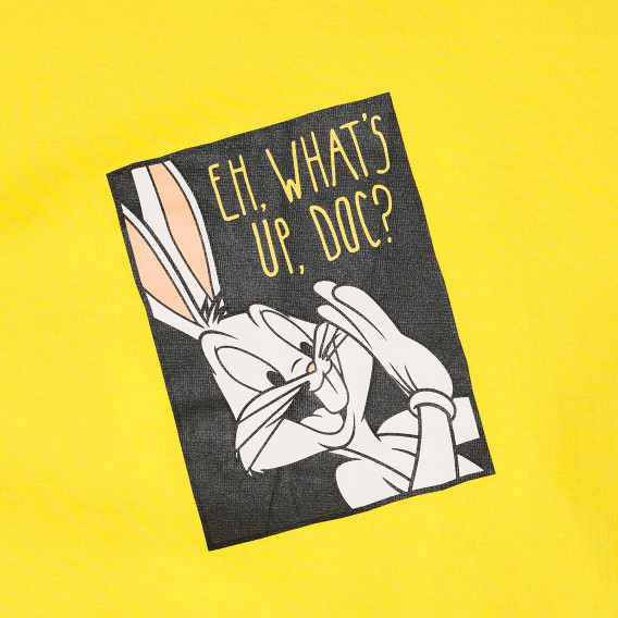 Памучна тениска с щампа Bugs Bunny, жълта Fila 360186 2